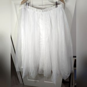 White tulle skirt elastic waist Cottagecore size 20W
